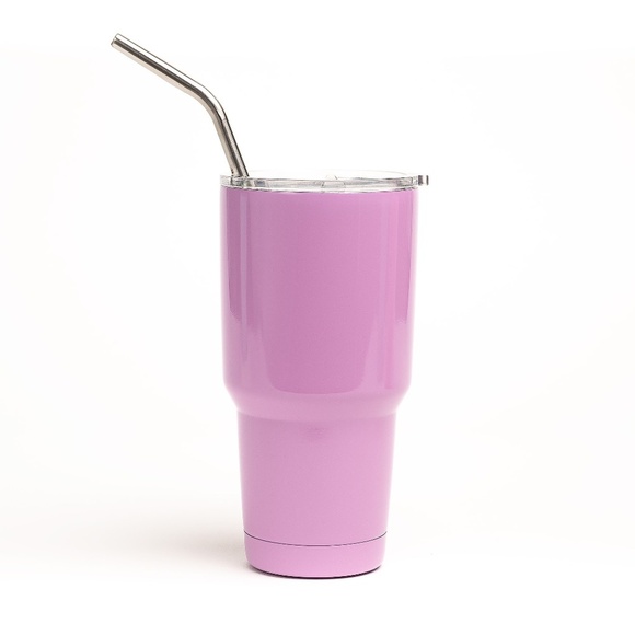 Lilac Stainless Steel Tumbler Cup 30 oz with Straw - Picture 1 of 3